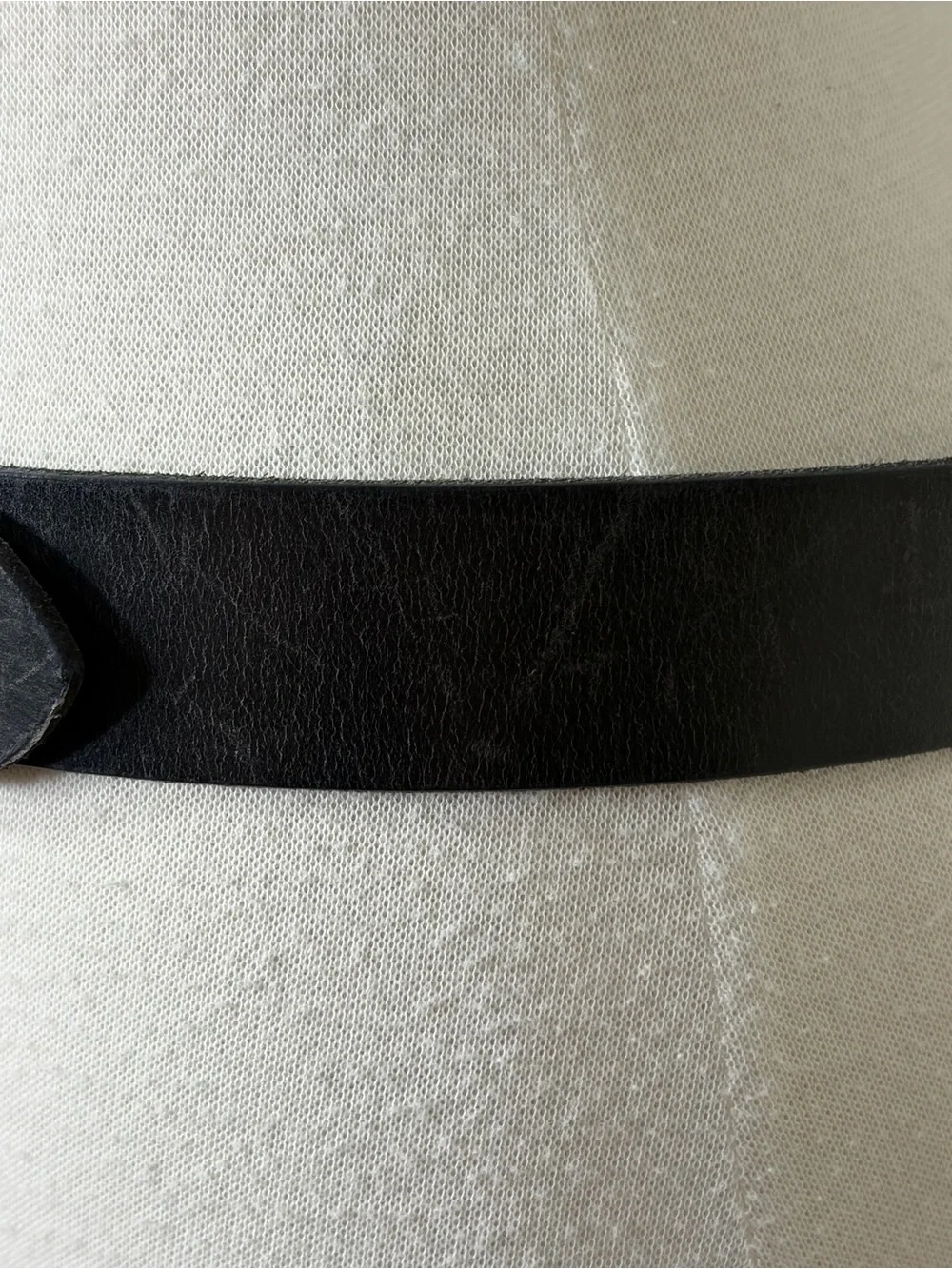 Frye Black Leather Belt with Brass Circle Buckle S